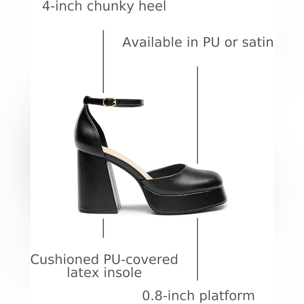 DREAM PAIRS Women's Chunky Platform Heels - Picture 3 of 16